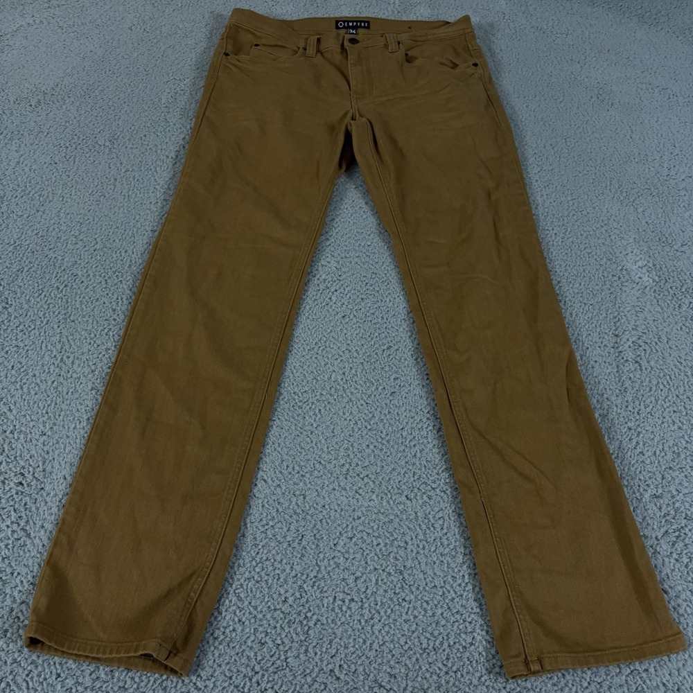 Empyre Jeans Mens 34x34 Brown Skeletor Slim Straight Stretch Denim Casual Preppy